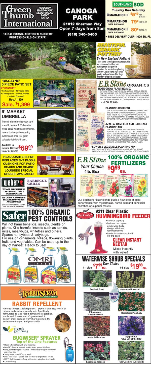 6-7-18 Ad for Canoga Park - Green Thumb Nursery