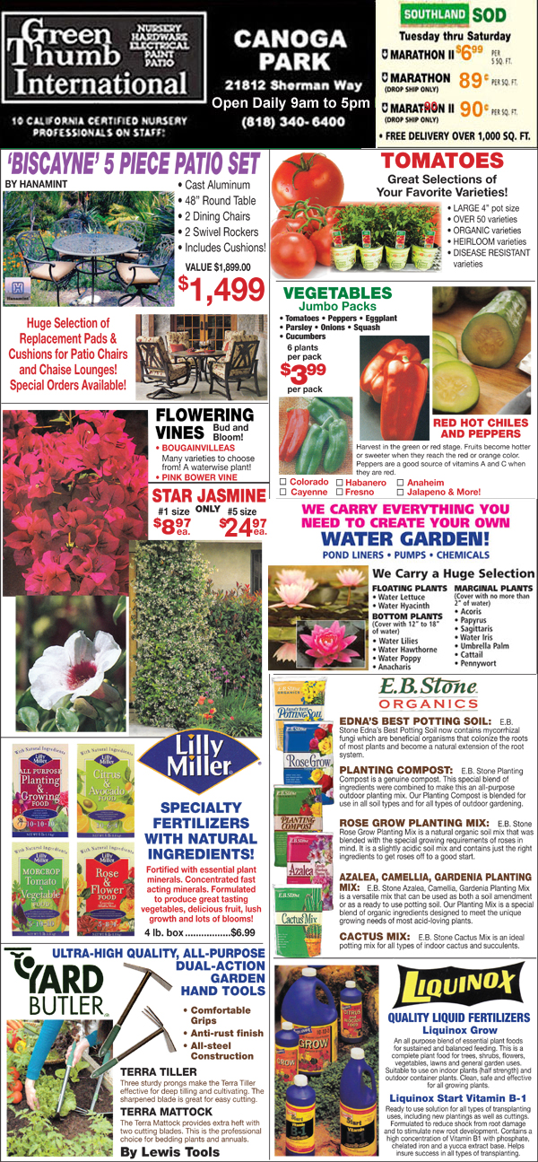 4-15-21 Ad for Canoga Park - Green Thumb Nursery