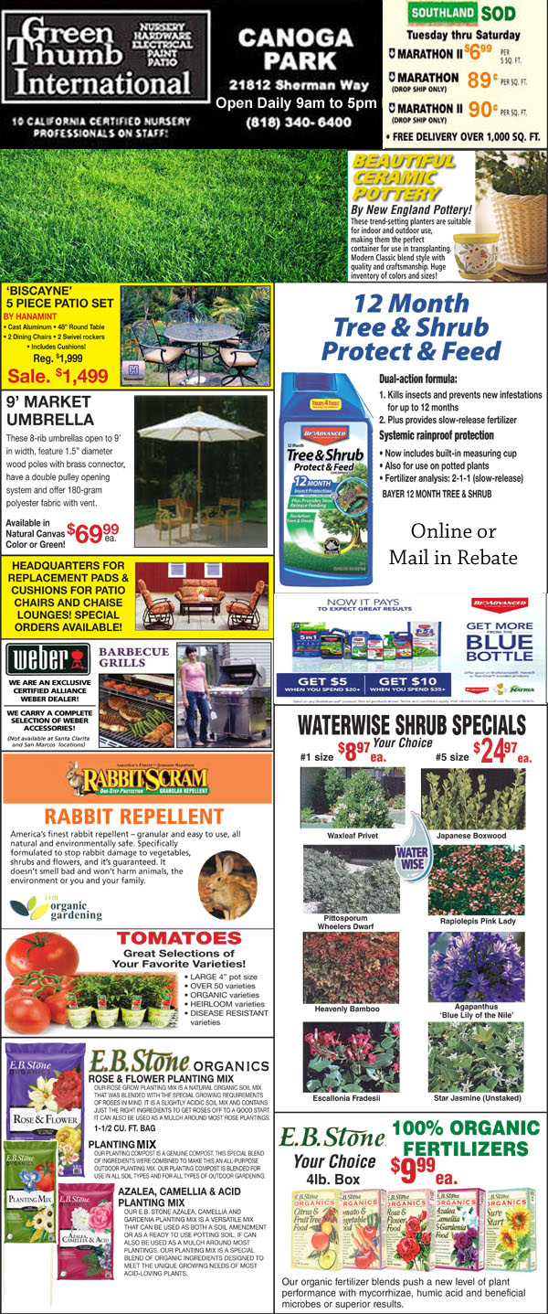 5-20-21 Ad for Canoga Park - Green Thumb Nursery