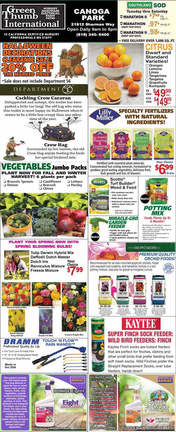 10-13-2022 Ad for Canoga Park - Green Thumb Nursery