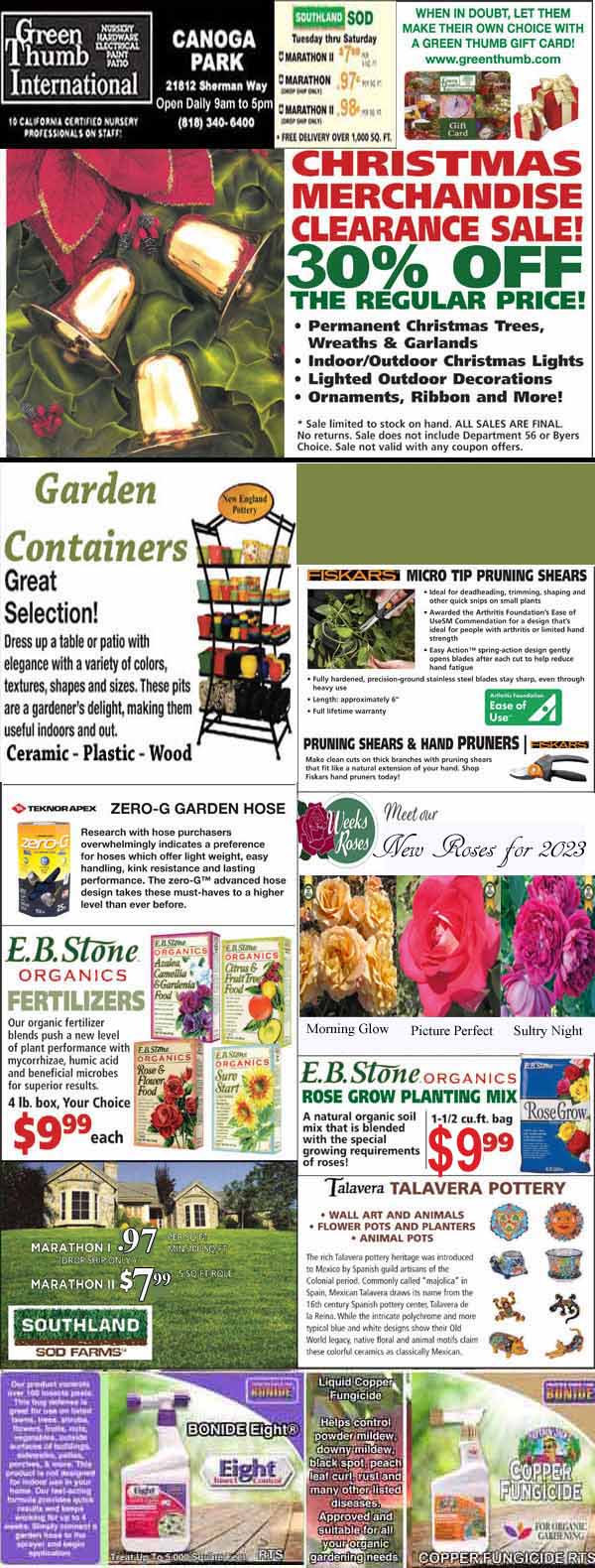 12-22-2022 Ad for Canoga Park - Green Thumb Nursery